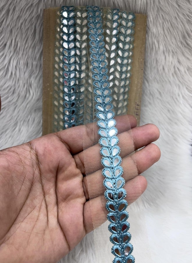 Deeps Creation Foil Mirror Work Lace, Trim, Border for Dresses, Lehenga, Saree, Duppata, Gowns Designing - Width 2 cm (9 mtr)